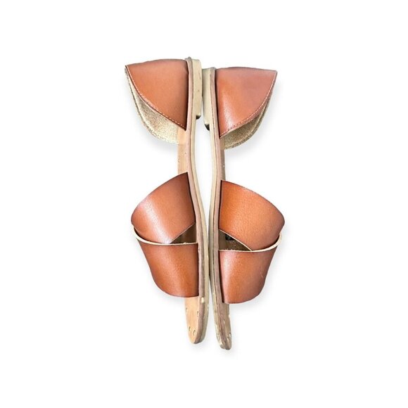 Tan Cross Strap Sandals · 8 - Picture 5 of 8